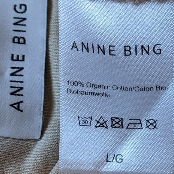 Anine Bing Leo Serpent Sweatshirt Sand Color Large Organic Cotton - Picture 5 of 9